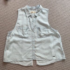 Denim Style Button Down Tank